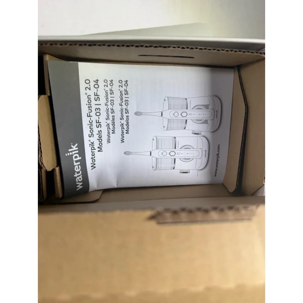 Waterpik Sonic-Fusion 2.0 Flossing Toothbrush White SF-03 SF-04 8 Brush Heads
